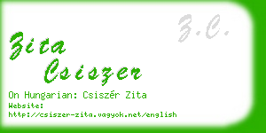zita csiszer business card